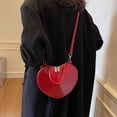 thumbnail image 6 of Women Heart Shaped Shoulder Bag Handbag PU Leather Heart Crossbody Bag Ladies Satchel Crossbody Purse, 6 of 6