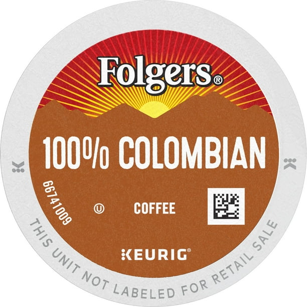 Folgers 100 Colombian Medium Roast Coffee, 24 Keurig KCup Pods