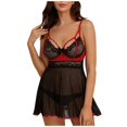thumbnail image 1 of Gibobby Conjunto de lencería de encaje Lenceria Sexy, Pijama Sexy, Conjunto de Traje de mucama de lencería Sexy para Mujer(Negro, G), 1 of 5