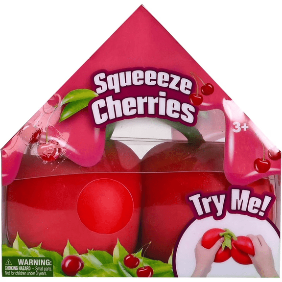 8 Inch Jumbo Cherry Squishy, Ultra Soft Slow Rising Fruit Stress Ball, Squeeze Fidget Sensory for Focus and Relaxation