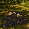thumbnail image 7 of Printed Flannel Throw Blanket with Hanging Golden Moons And Ornamental Celestial Garlands, 7 of 7