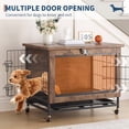 thumbnail image 4 of Bingirl Meuble Cage pour Animaux à Double Porte de 26 Pouces, Niche en Bois avec Roues Verrouillables, Table d'Appoint Intérieure pour Animaux Résistante à la Mastication, Fini Brun Rustique, Solution Polyvalente de Logement pour Animaux, 4 of 8