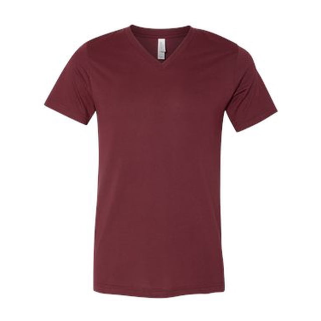 BELLA+CANVAS T-Shirt Jersey à Col en V pour Homme, 3TG, Heather Cardinal