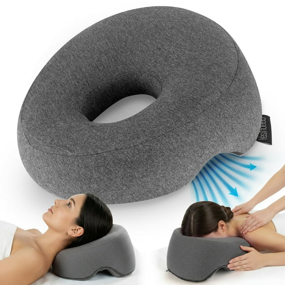 Yesindeed Face Down Pillow for Massage Bed - BBL & Eye Surgery Recovery Headrest (Grey)