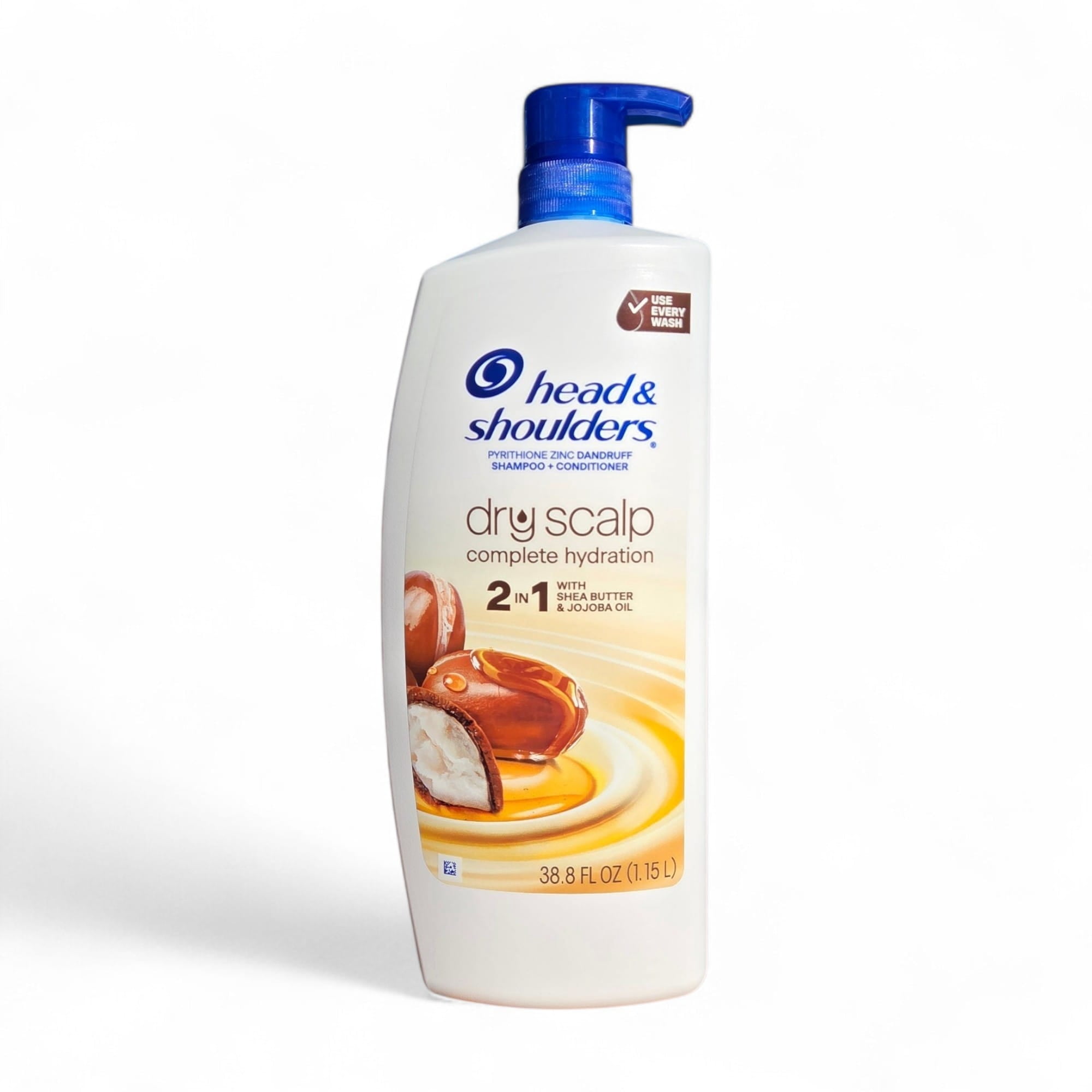 Head & Shoulders Dry Scalp Complete Hydration 2-in-1 Shampoo & Conditioner with Shea Butter & Jojoba Oil, 38.8 fl oz Pump Bottle