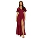 thumbnail image 1 of Gibobby Vestido de fiesta para mujer Vestido de cóctel irregular dividido de cintura alta de manga corta con cuello en V de color sólido a la moda para mujer(Rojo,XL), 1 of 5