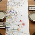 thumbnail image 5 of Spring Floral Botanical 108 Inch Table Runner, Farmhouse Flowers Farmhouse Dresser Scarf Cotton & Linen Tablerunner for Dining/Kitchen Island/Holiday Party Décor 13" x 108", 5 of 9