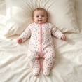 thumbnail image 4 of enyan Newborn Boy Girl Outfits Footie Pajamas Baby Boy Button Romper Footed Sleep N Play Sleepwear Infant Boy Girl Clothes（Light Pink,6-9 Months）, 4 of 4