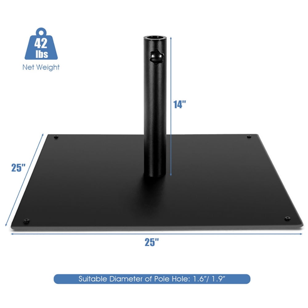 Aimee Lii 42lbs Weighted 25 Inch Square Patio Umbrella Base, Outdoor Umbrella Stand Aimee Lii 42lbs Weighted 25 Inch Square Patio Umbrella Base, Outdoor Umbrella Stand