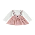 thumbnail image 1 of MesaSe Robe de Pâques pour Bébé Fille avec Oreilles Cartoon Bunny, Décoration Plissée, Robe de Fête Princesse Assortie, Rose, 3-4 Ans, 1 of 5