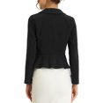 thumbnail image 3 of INSPIRE CHIC Work Short Blazer for Women's Lapel Collar Long Sleeve Ruffle Casual Office Jacket L Black, 3 of 6