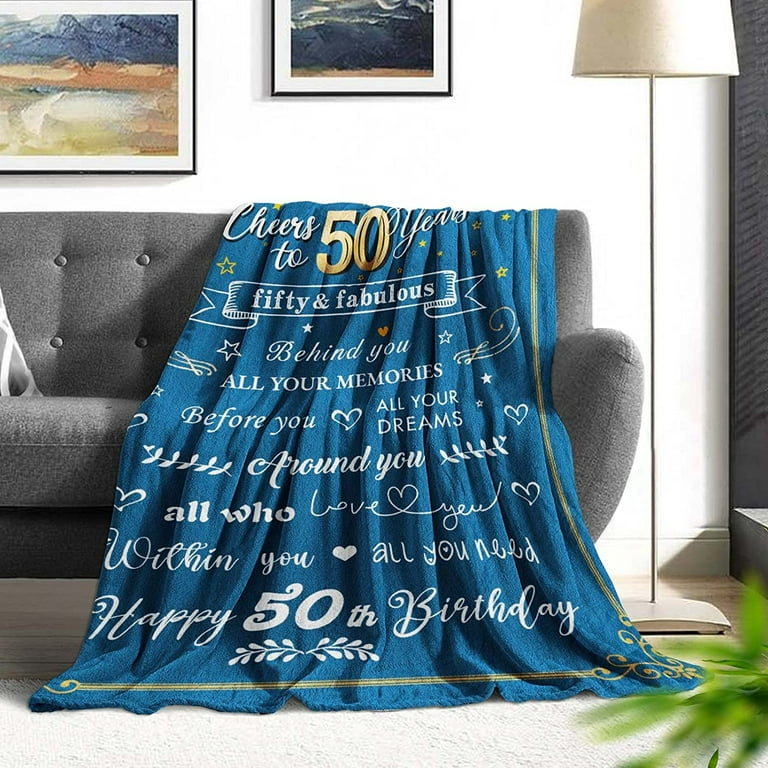50th Birthday Gifts Blanket for Women, 50 Birthday Gifts for Mom