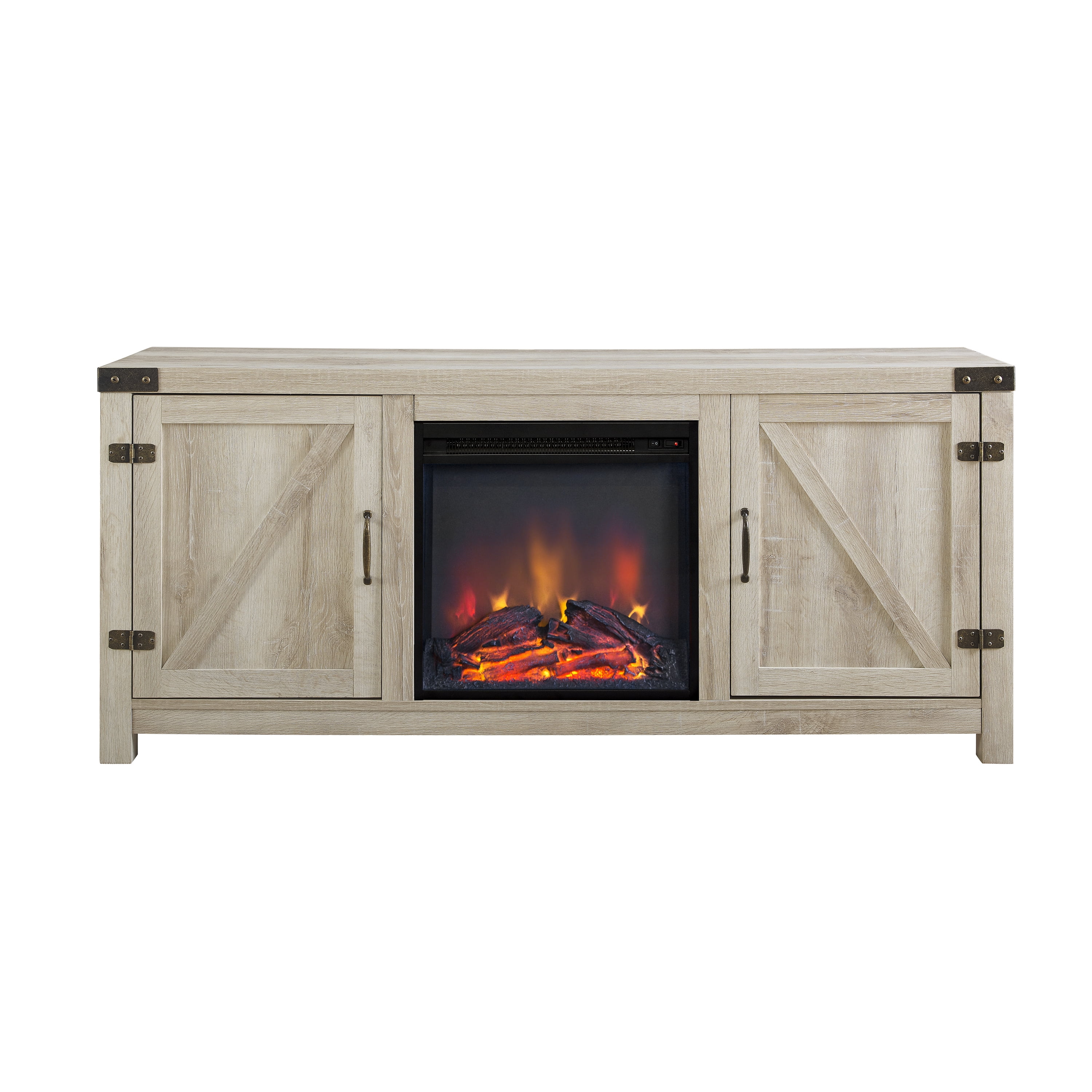 58 Barn Door Farmhouse Fireplace Tv Stand For Tvs Up To 65 White 58 Barn Door Farmhouse Fireplace Tv Stand For Tvs Up To 65 White Oak Com