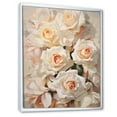 thumbnail image 2 of Designart "Beige Rose Calm II" Roses Floater Framed Wall Art Living Room, 2 of 5