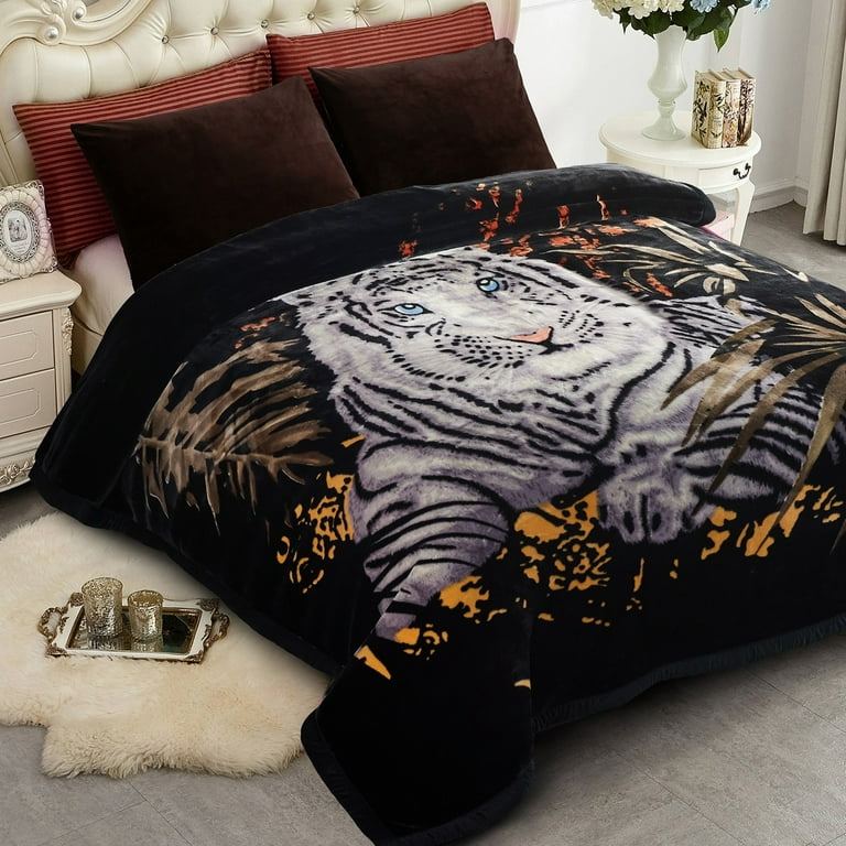 2 Ply A B Printed Raschel Bed Blanket 85