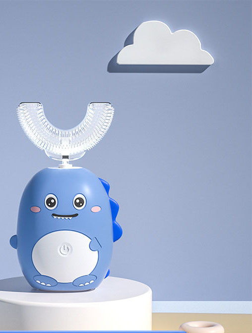 Dinosaur Kids Ultrasonic Electric Toothbrush with UShaped Toothbrush
