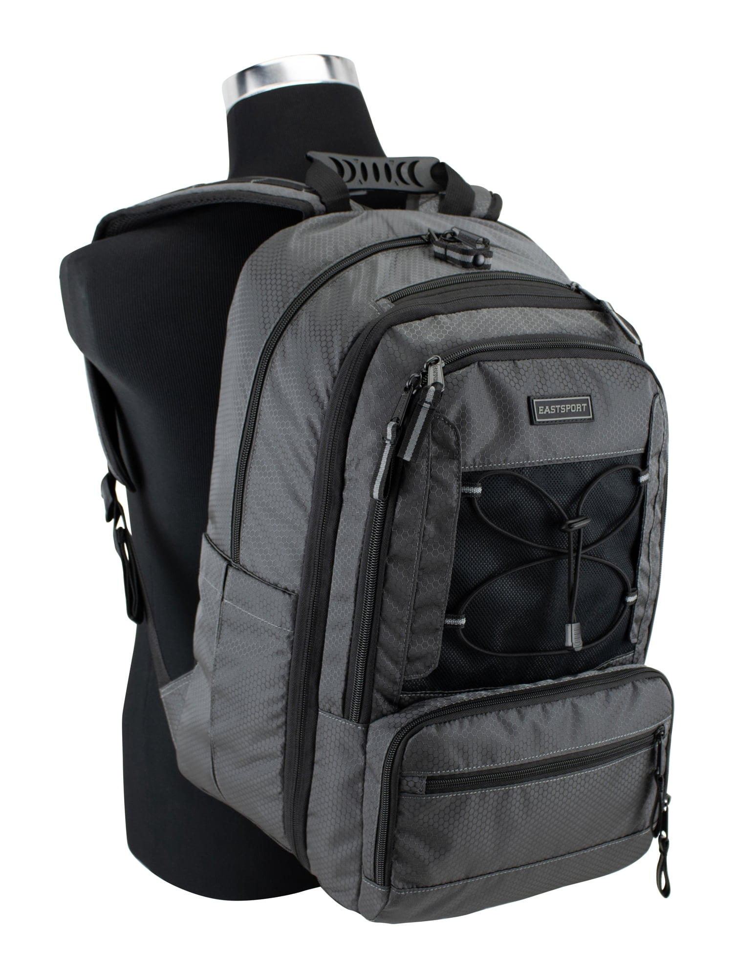 Eastsport Unisex 19" Impact Expandable Recycled Backpack, Charcoal