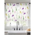 thumbnail image 2 of Spring Easter Sheer Curtains 54 Inch Length 2 Panels for Living Room, Yellow Green Purple Bunny Botanical Voile Kitchen Curtain Set, Luxury Privacy Drapes Window Treatment for Bedroom, 2 of 7