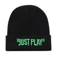 thumbnail image 2 of PEIXUN Men's Autumn/Winter Solid Color Knitted Warm Big Headband Embroidered Pullover Hat, 2 of 3