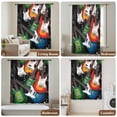 thumbnail image 5 of Guitar Semi Sheer Curtains Drapes for Living Room, Bedroom, French Doors Window 84 Inches Long, Cartoon Modern Colorful Guitars Rod Pocket Chiffon Curtain Drapery Voile Draperies Panel, 5 of 8