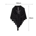 thumbnail image 3 of Oiur Women Knitting Shawl,Solid Color Fringe Design Lightweight Versatile Hollow Shawl,Open Knitted Pattern Shawl Wrap,Black, 3 of 8