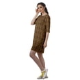 thumbnail image 5 of Moomaya Party Dress For Women Scoop Neck Moss Georgette 3/4 Sleeve Tunic Dress, 5 of 6