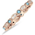 thumbnail image 6 of Full Eternity Stackable Band 2.6mm Tarquise Cubic Zirconia Rose Tone 925 Sterling Silver, Size 7, 6 of 7