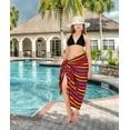 thumbnail image 4 of LA LEELA Women's Beachwear Summer Beach Bikini Wraps Sarong Coverups Wrap Skirt Bathing suit Swimsuit Swimwear Swim Cover up for Women One Size Ruby, Chevron, 4 of 4