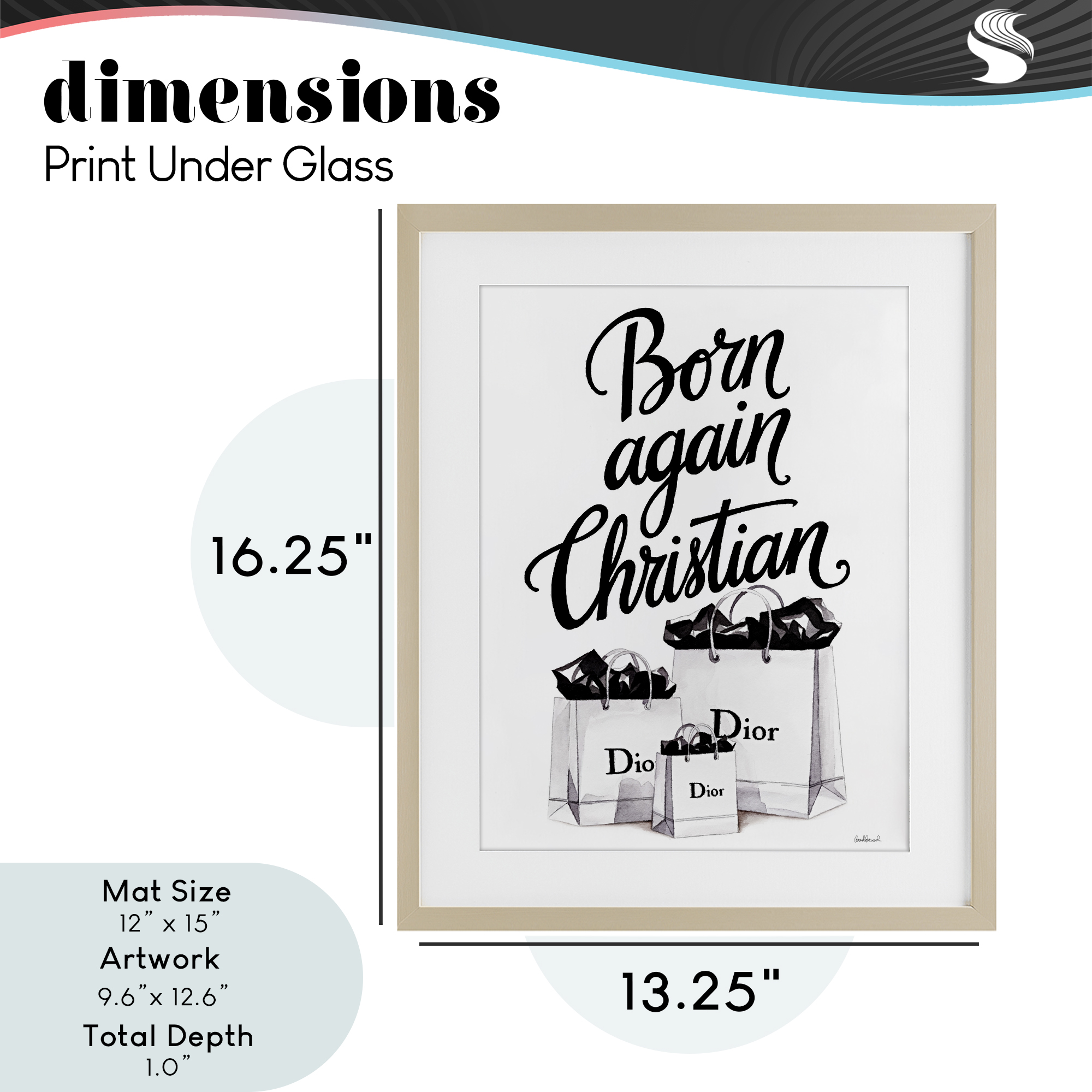 Christian & Shopping Bags Birch Framed Print Under Glass, design by Amanda Greenwood