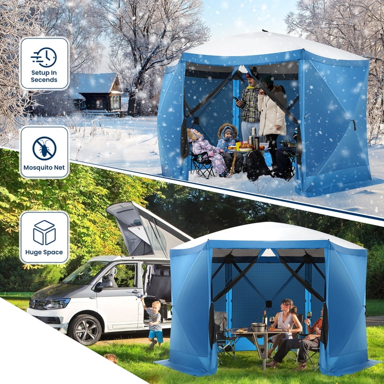 HOTEEL 12x12 Pop-up Gazebo EZ Set-up Camping Canopy Tent with 6