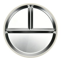 Stainless Steel Toddler Plates Silicone Suction, 2025 New 9 Inch Non- Kids Plates, Divided Portion, Food-Grade Silicone Plate for Baby, Dishwasher Safe, Mess-Free Mealtime