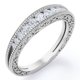 thumbnail image 1 of JeenMata Alianza de Boda de Moissanita de Corte Redondo de 0,25 Quilates, Cónica, con Milgrain y Filigrana, Chapada en Oro Blanco de 18 K sobre Plata, 1 of 6
