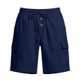 thumbnail image 3 of Mens Cargo Shorts Drawstring Elastic Waist Relaxed Fit Multi Pockets Stretch Casual Summer Outdoor Hiking Shorts,Sizes M-3XL, 3 of 5