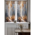 thumbnail image 4 of Orange Navy Blue Curtains 45 Inch Length, Sheer Curtains for Bedroom Living Room Window Modern Oil Painting Art Forest Rod Pocket Voile Drapes Kitchen Curtains Small Half Window 42"x45" 2 Panels, 4 of 6