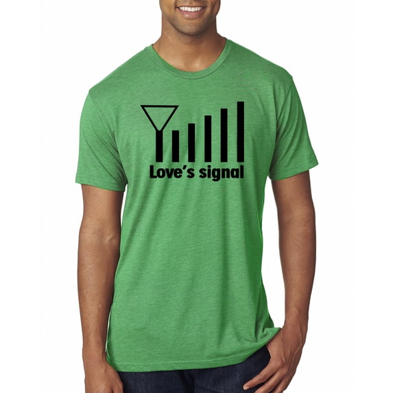 Wild Bobby, Love's Signal Love Language Couple Valentine's Day Mens Premium Tri Blend T-Shirt, Envy, Medium