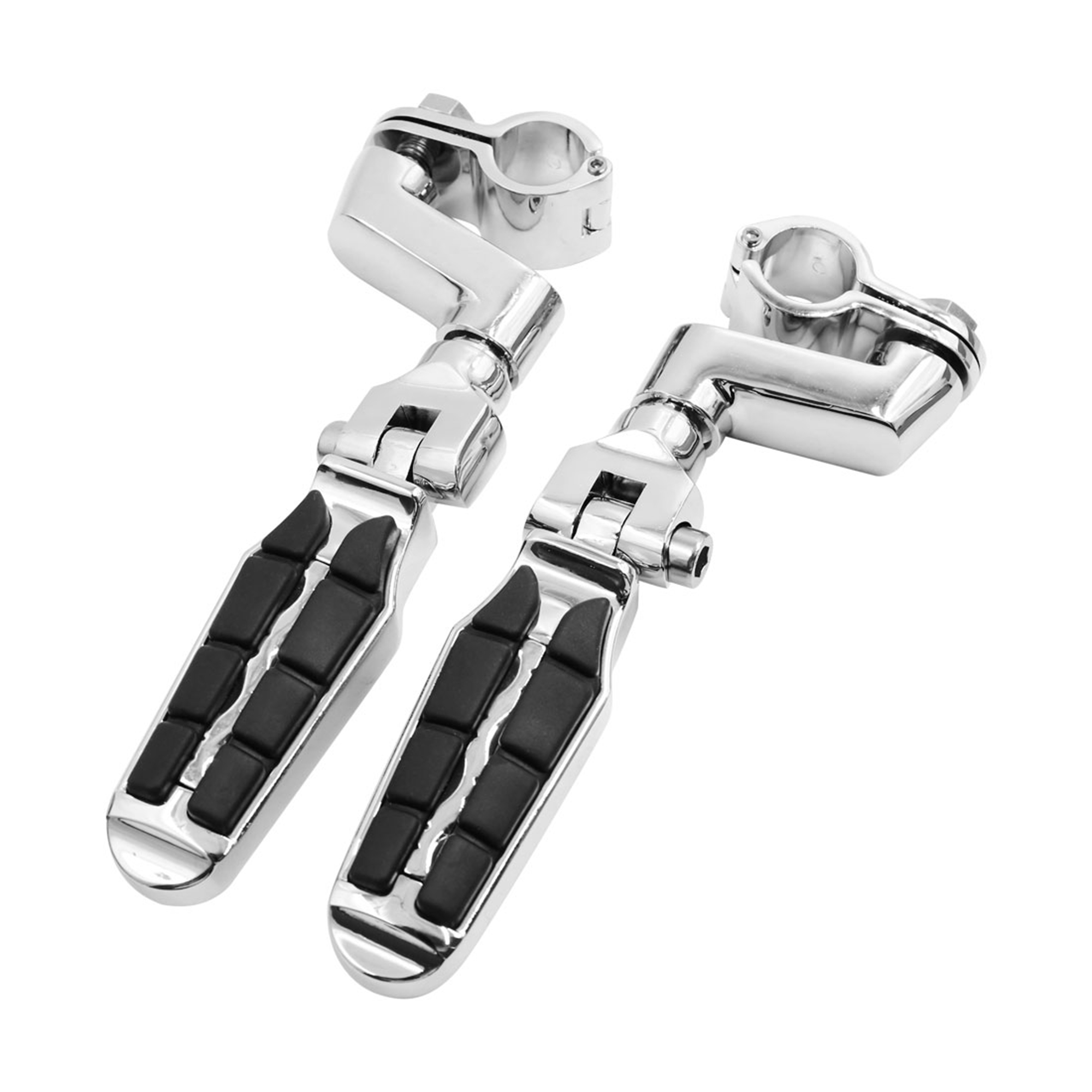 Unique Bargains 2pcs 10mm Hole Dia Chrome Foot Pegs Rest Pedal for Harley Davidson