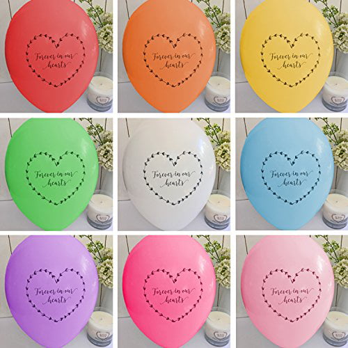 for Remembrance Premium Quality Biodegradable Latex Condolence Celebration of Life Angel & Dove 25 Pale Pink Forever In Our Hearts Funeral Balloons 