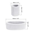 thumbnail image 2 of Uxcell 2 Sport Wristbands & 1 Headband Set Cotton Absorbent Athletic Sweatband White, 2 of 6