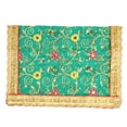 thumbnail image 3 of Decorative Mat Aasan Cloth Chunari Puja Chunar Silk Cloth (Size:- 21 "x 15 ") Aasan Mat Indian Traditional Cultural Festival New year Gifts Decorations Statue Frame Idol Temple Home Decor(Green), 3 of 4