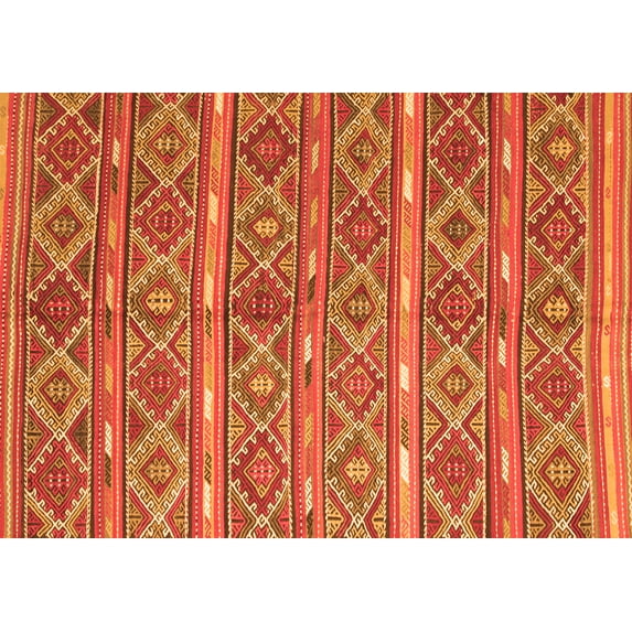 Ahgly Company Indoor Rectangle Oriental Orange Traditional Area Rugs, 5' x 8'