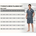 thumbnail image 6 of Tyhengta Men's Pajamas Plaid Sets Sleepwear Pajama Collar Short Sleeve Shirts and Pants Mens Pjs Lounge Set With Pockets Gradient color XXL, 6 of 6