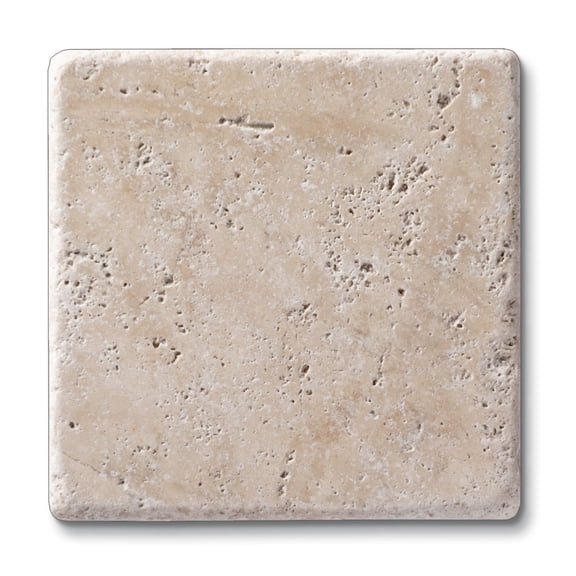 CounterArt Natural Travertine Absorbent Stone Coaster 4-Pack