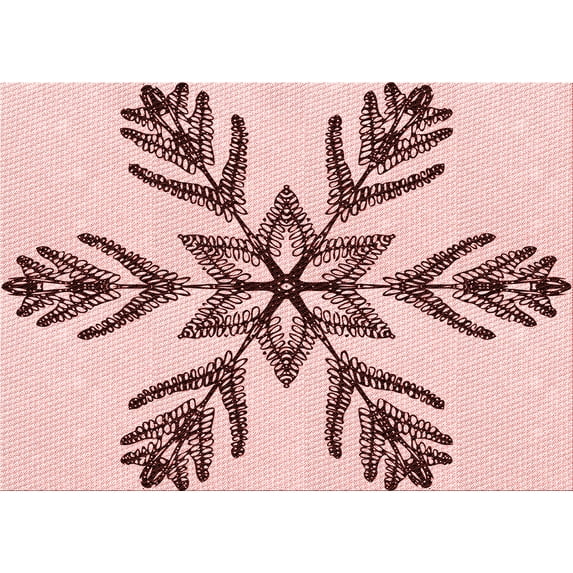 Ahgly Company Indoor Rectangle Patterned Light Rose Pink Area Rugs, 7' x 9'