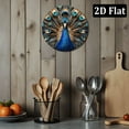 thumbnail image 5 of 2D Flat, 1 Vibrant Peacock Metal Wall Art Plaque - 8*8 Inch Aluminum Vintage Decor with Lush Blue & Golden Feather Design, Indoor_Outdoor Wall-Mounted Art for Home, Office, Cafe, Bar, for Man Cave, 5 of 6