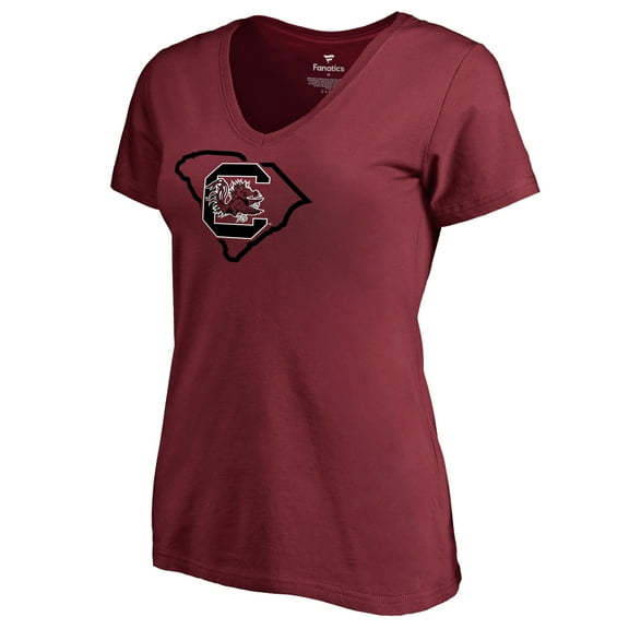 Women's Garnet South Carolina Gamecocks Tradition State V-Neck T-Shirt