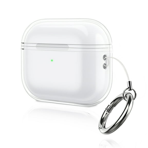 Fintie Clear Case for AirPods Pro 3 (2025) – Shockproof Protective Cover with Keychain Carabiner, Supports Wireless Charging, Anti-Lost Design (Crystal Clear)