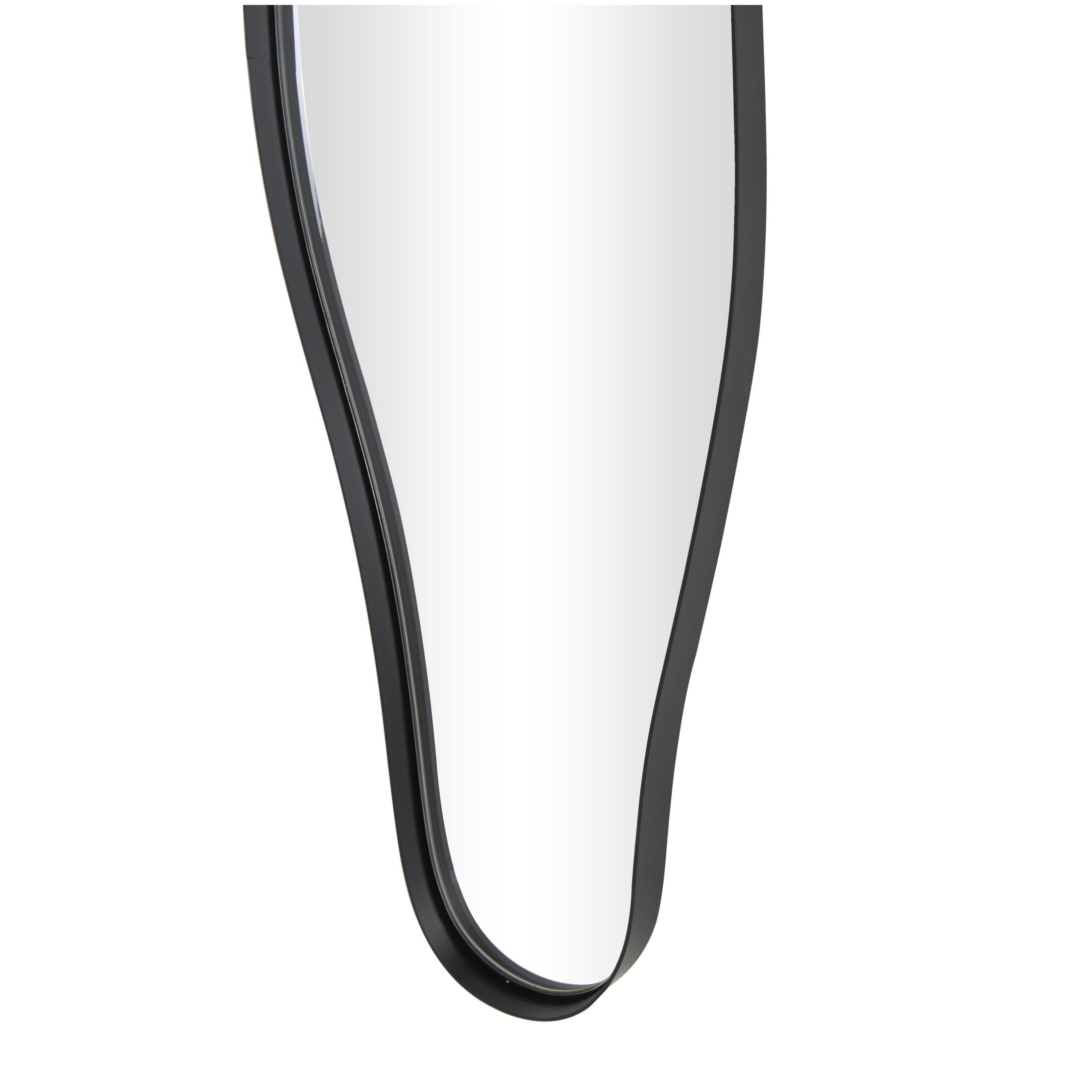 CosmoLiving by Cosmopolitan 12" x 59" Black Slim Wavy Abstract Wall Mirror