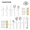 thumbnail image 3 of KINGSTONE 66 Pcs 18/10 Stainless Steel Silverware Set with Serving Utensils for 12, Cutlery Set with Hammered Pattern for Kitchen, Home, Restaurant, Mirror Polished & Dishwasher Safe, 3 of 9