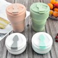 thumbnail image 2 of Tazas plegables de silicona con tapa, ultrafinas y que ahorran espacio, para actividades al aire libre, senderismo y acampada, 2 of 5