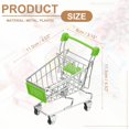 thumbnail image 2 of Carrito de compras mini, carrito de supermercado en miniatura, carrito de mano pequeño con ruedas para juegos de simulación, almacenamiento de muñecas, juguete para casa de muñecas, regalo, verde, 2 of 6